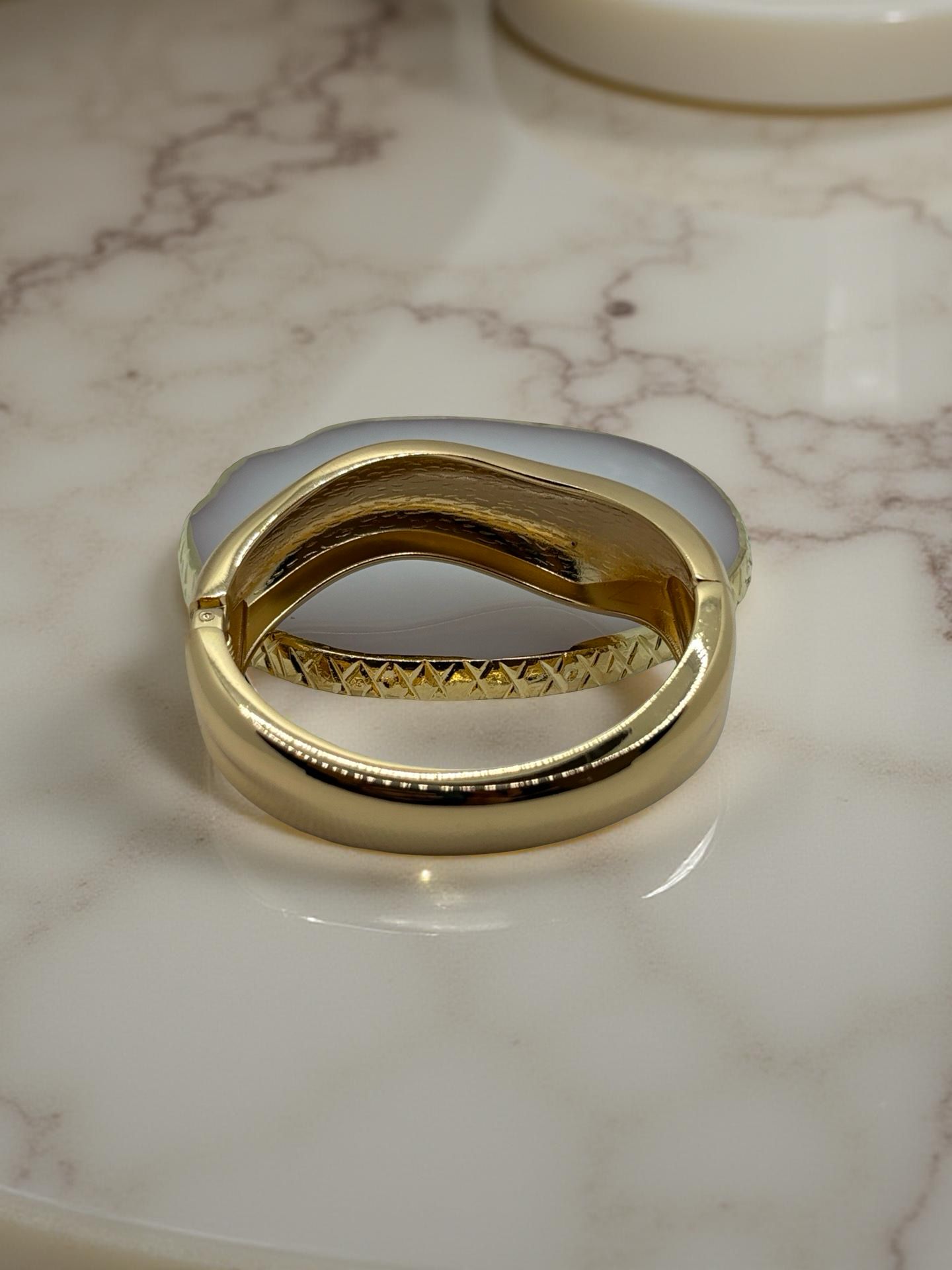 Modern Statement Gold "Wave" Cuff Bracelet