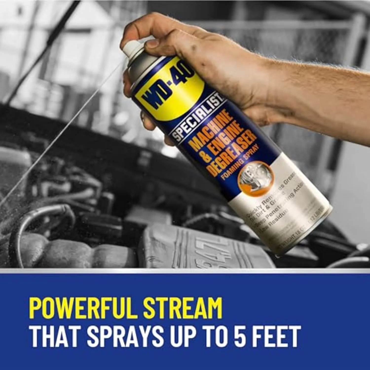 WD-40 Specialist Machine & Engine Degreaser Foaming Spray, 18 OZ 1 Count (Pack of 1)