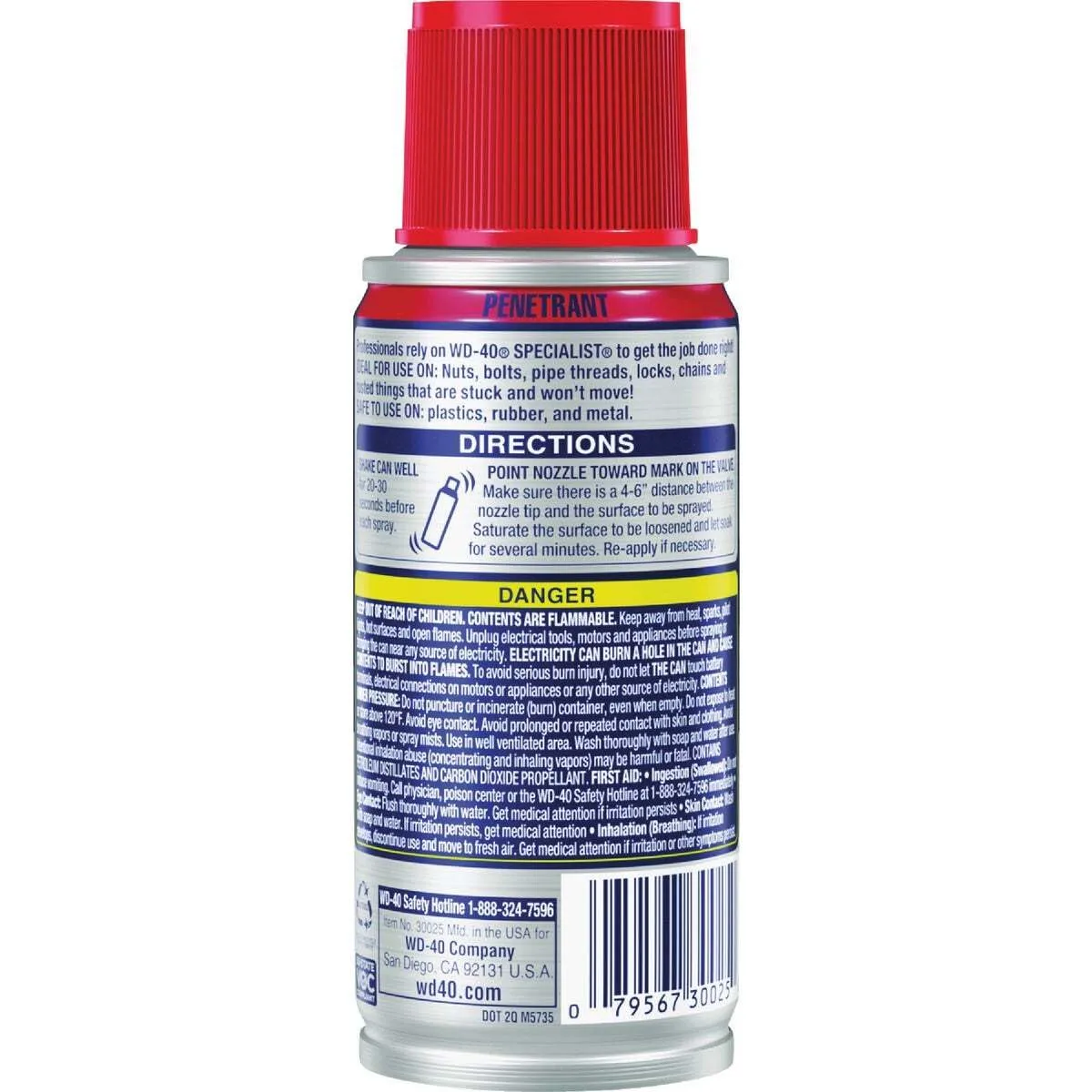 WD-40 300254 Penetrating Solvent Specialist Aerosol 2.75 oz