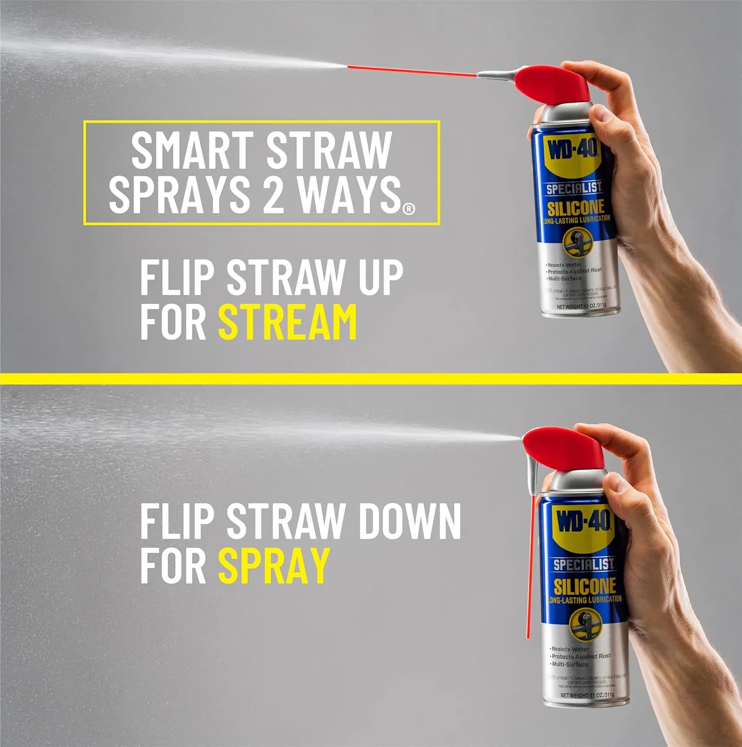 WD-40 Specialist Silicone Lubricant with SMART STRAW SPRAYS 2 WAYS, 11 OZ 1-Pack