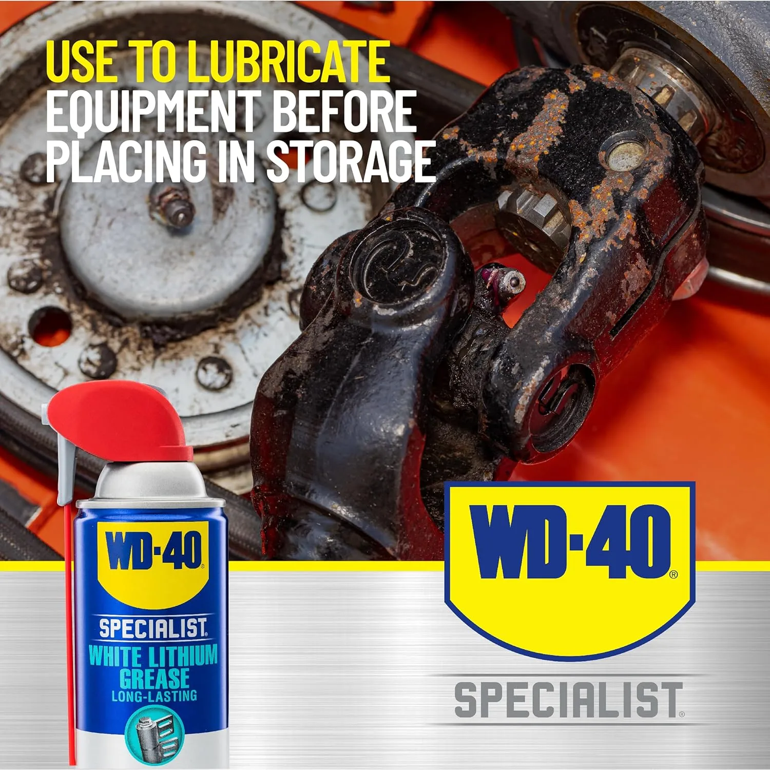 WD-40 Specialist White Lithium Grease Spray with SMART STRAW SPRAYS 2 WAYS, 10 OZ 1-Pack Grease Spray