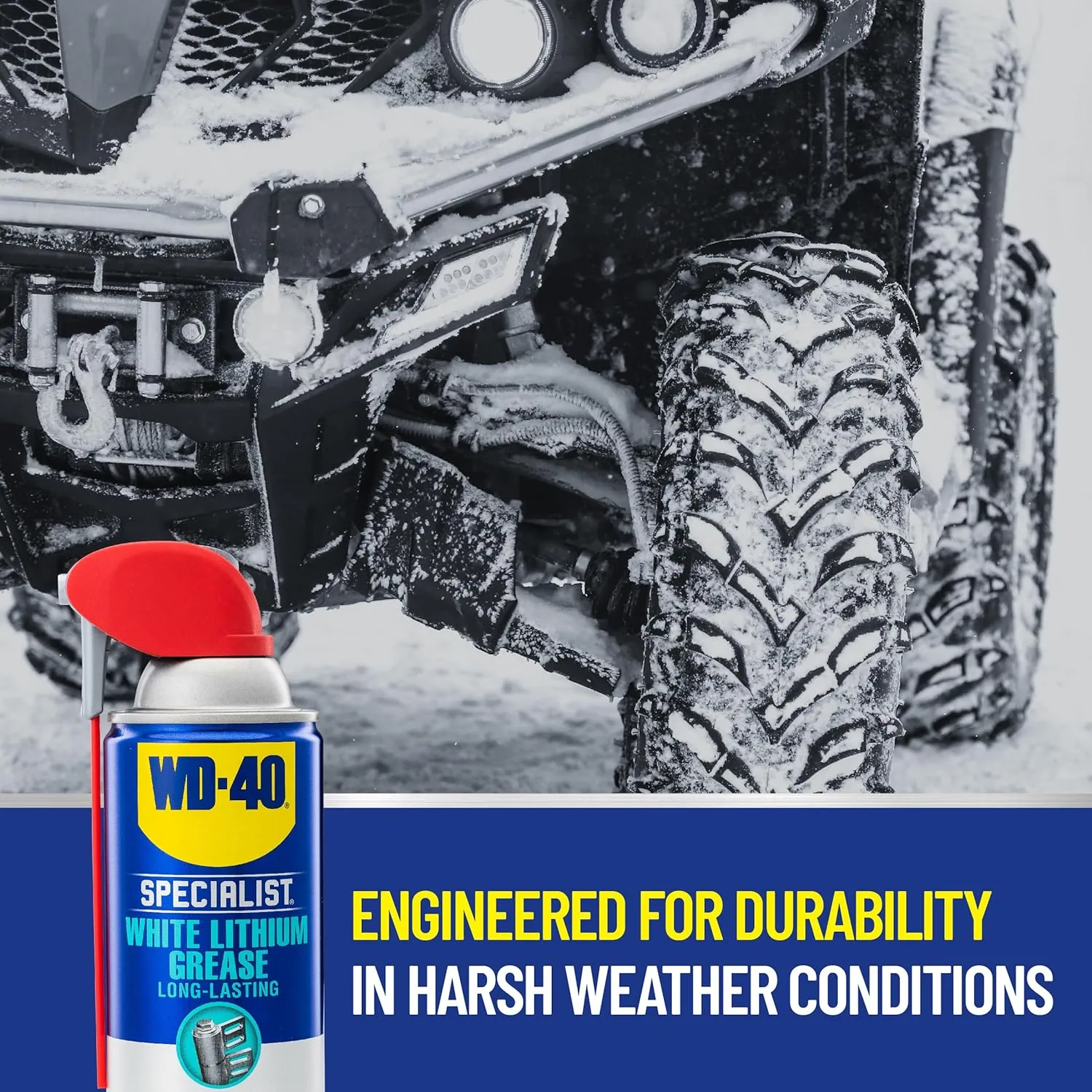 WD-40 Specialist White Lithium Grease Spray with SMART STRAW SPRAYS 2 WAYS, 10 OZ 1-Pack Grease Spray