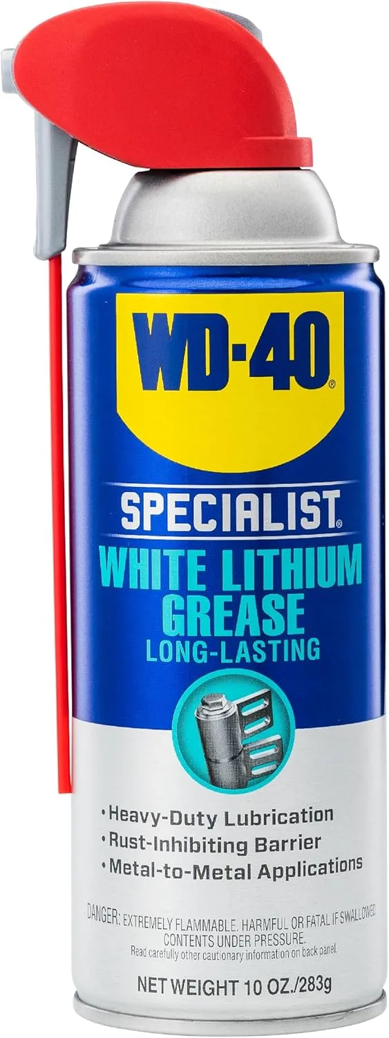 WD-40 Specialist White Lithium Grease Spray with SMART STRAW SPRAYS 2 WAYS, 10 OZ 1-Pack Grease Spray
