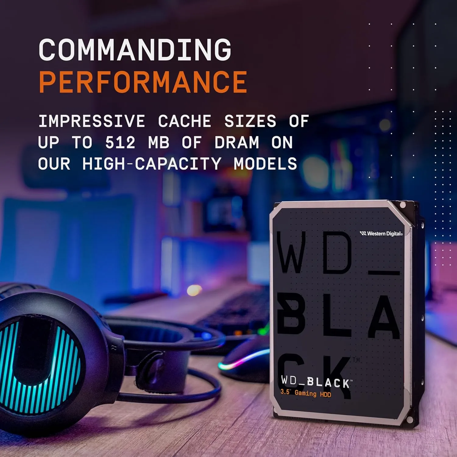 Western Digital WD_BLACK Performance Internal 3.5-inch HDD - 7200 RPM, SATA 6 Gb/s