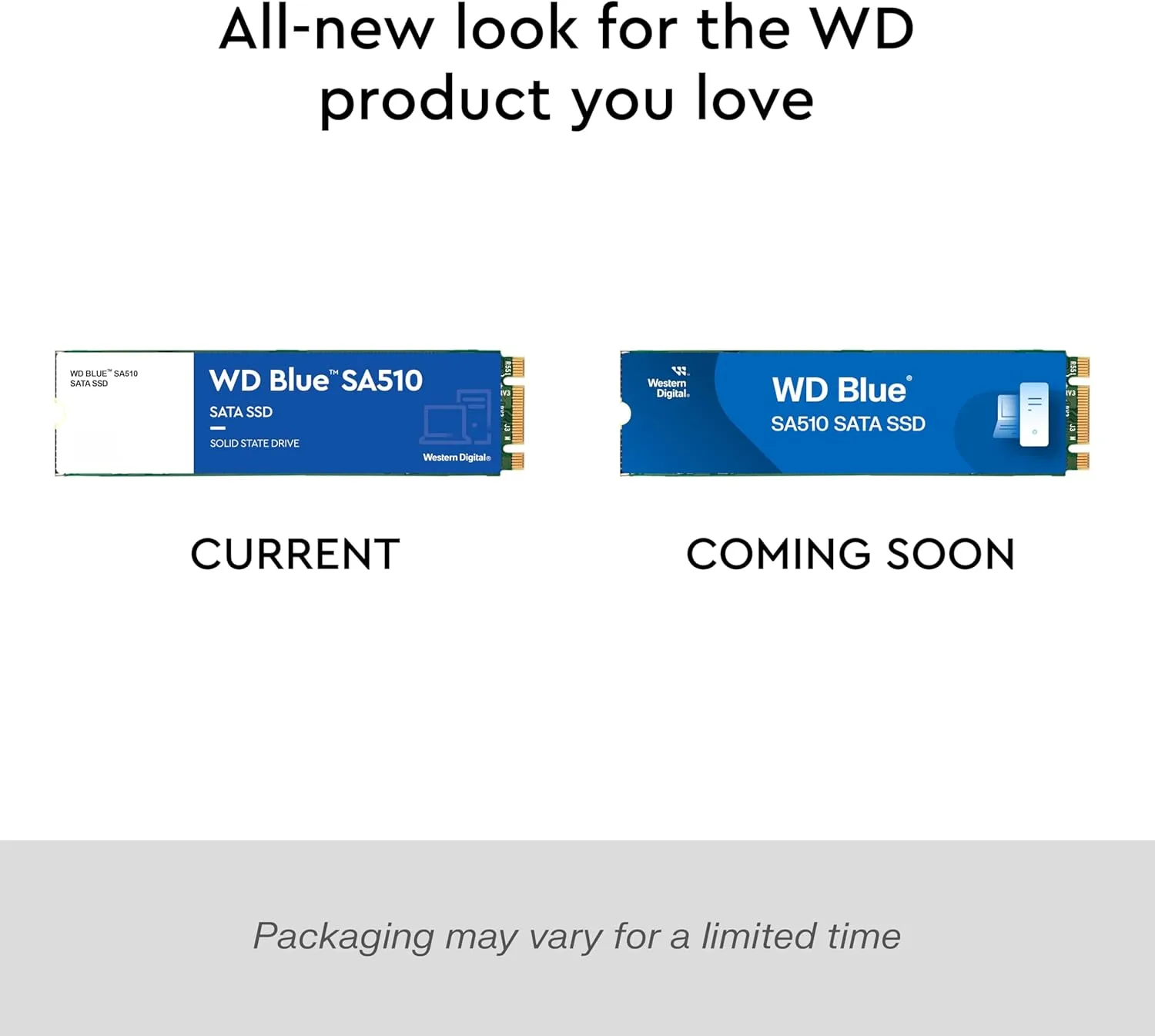 Western Digital 2TB WD Blue SA510 SATA Internal Solid State Drive SSD - SATA III 6 Gb/s, M.2 2280, Up to 560 MB/s - WDS200T3B0B New Generation 2TB