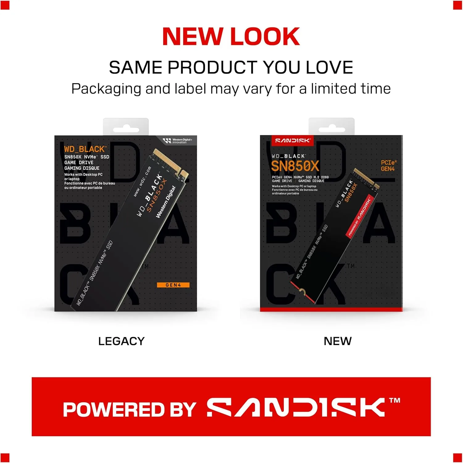 WD_BLACK SN850X NVMe Internal Gaming SSD - Gen4 PCIe, M.2 2280, Up to 7,300 MB/s