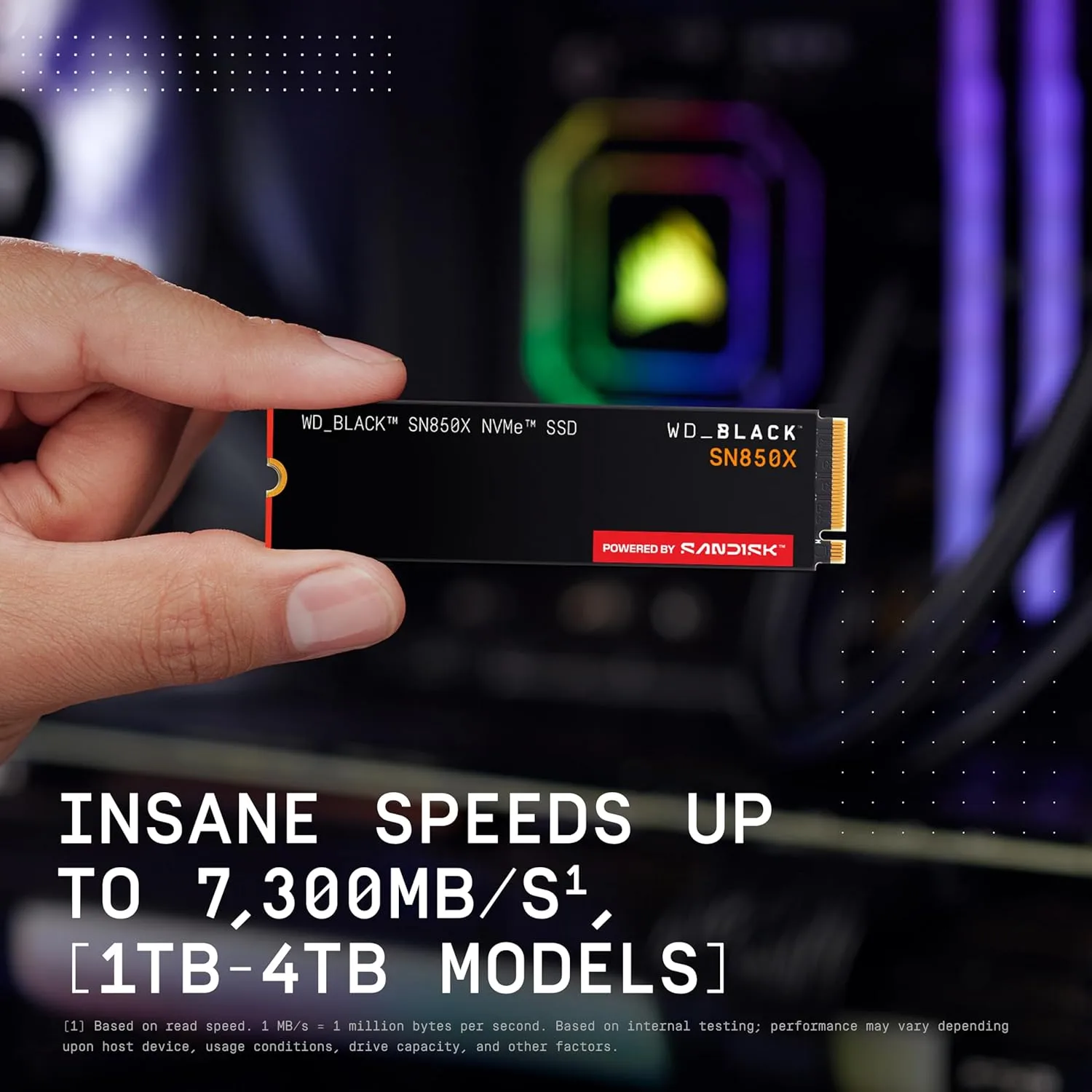 WD_BLACK SN850X NVMe Internal Gaming SSD - Gen4 PCIe, M.2 2280, Up to 7,300 MB/s
