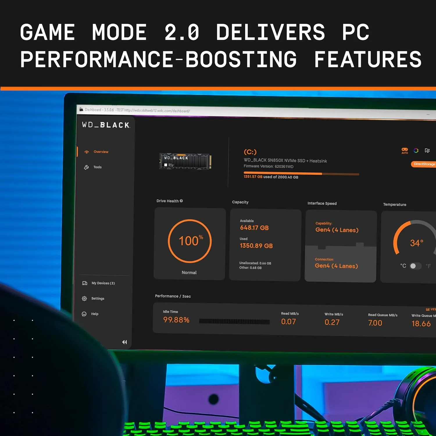 WD_BLACK SN850X NVMe Internal Gaming SSD - Gen4 PCIe, M.2 2280, Up to 7,300 MB/s