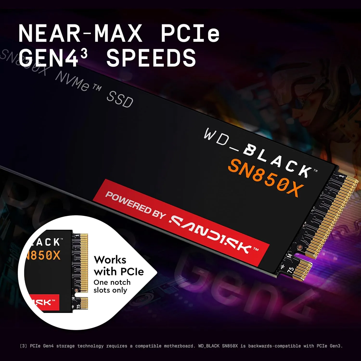 WD_BLACK SN850X NVMe Internal Gaming SSD - Gen4 PCIe, M.2 2280, Up to 7,300 MB/s