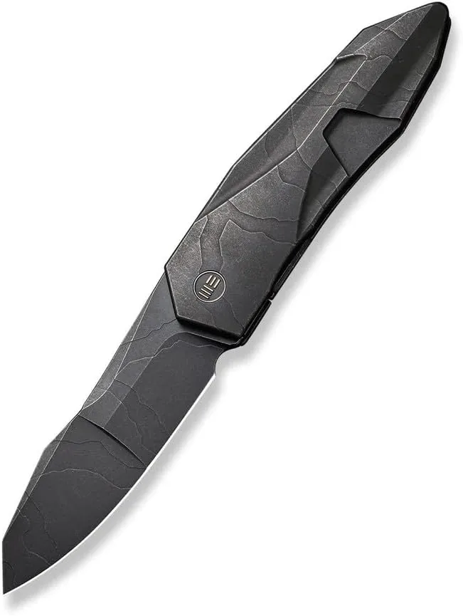 WE Gustavo T. Cecchini WE22028-5 Black Stonewashed with Etching Pattern Titanium Integral Handle