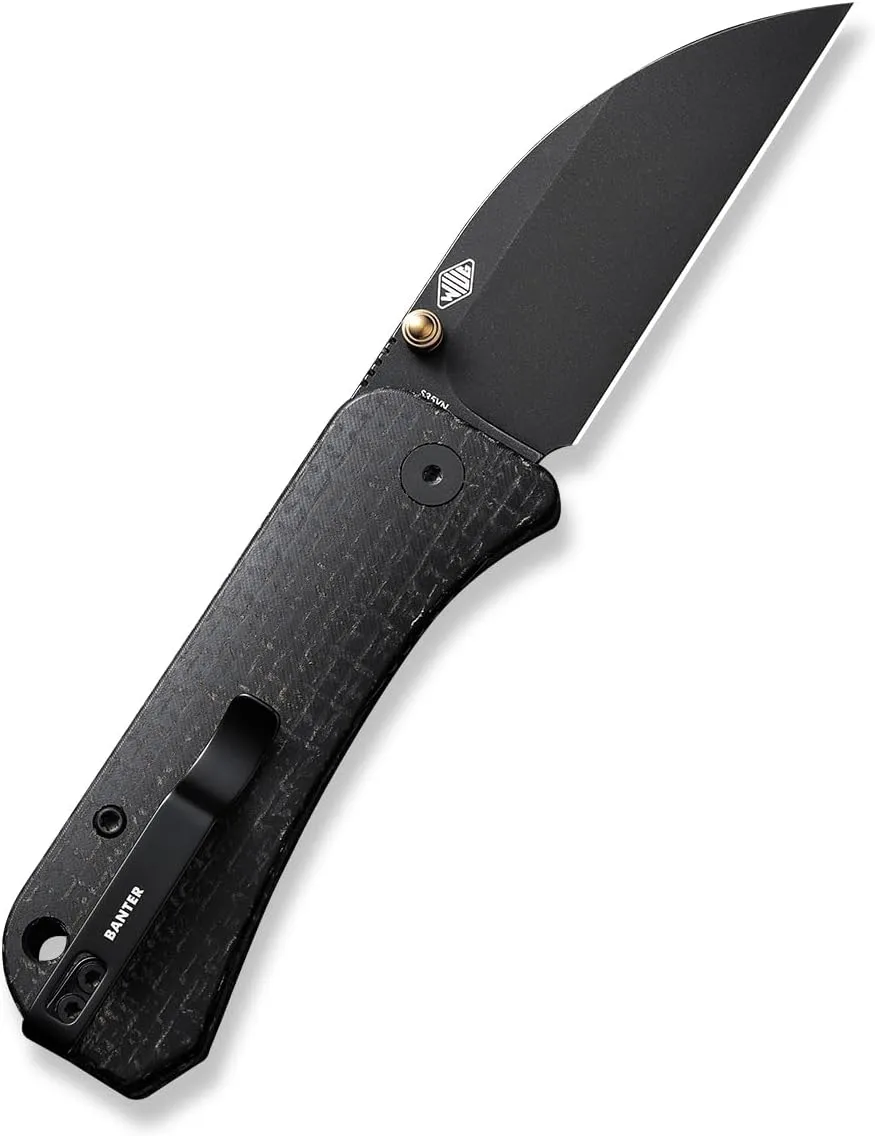 WEKNIFE Banter Wharncliffe Thumb Stud Knife Micarta Handle