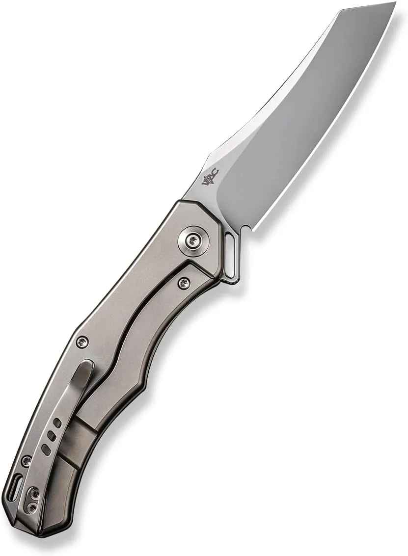 WE Kyle Lamb WE22010G-2 Polished Bead Blasted Titanium Handle with Diamond Pattern On Presentation Handle