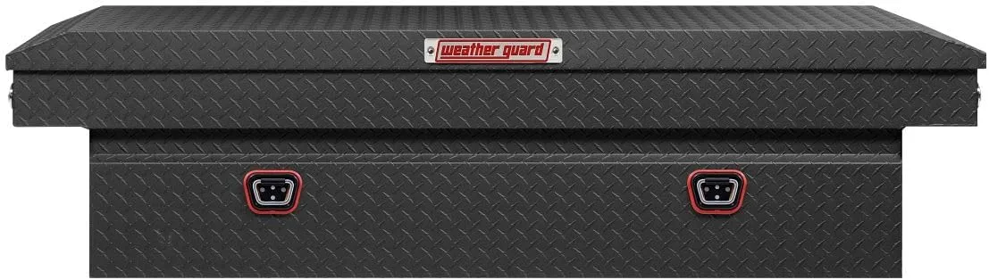 Weather Guard Model 117-52-04 Saddle Truck Box, Aluminum, For Full-Size Trucks, Extra Wide, Textured Matte Black, 15.5 cu ft capacity