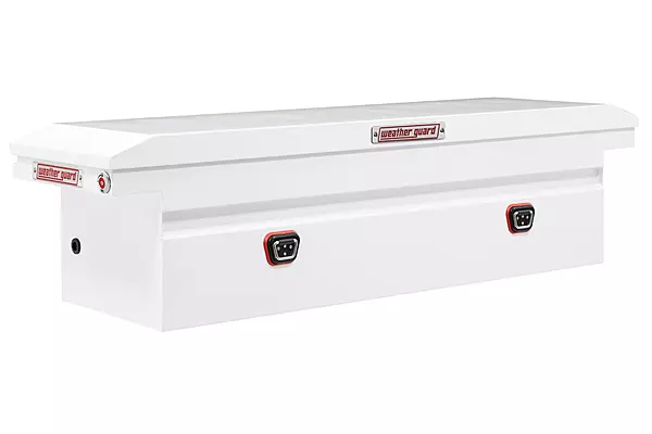 Weather Guard Model 120-3-04 Saddle Box, Steel, Full Low Profile, White, 11.0 cu ft