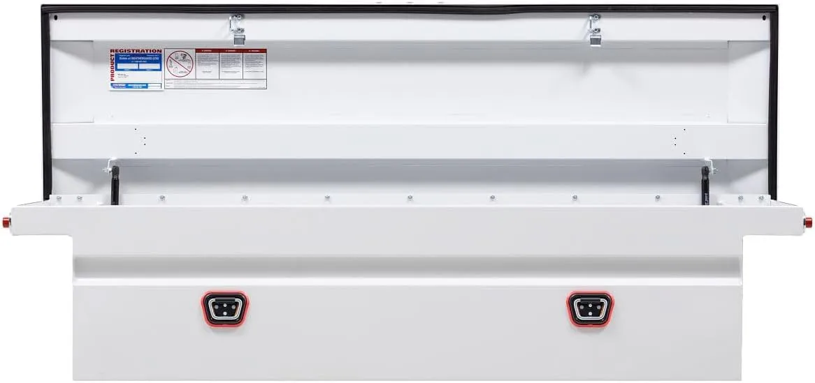 Weather Guard Model 120-3-04 Saddle Box, Steel, Full Low Profile, White, 11.0 cu ft