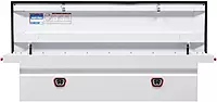 Weather Guard Model 120-3-04 Saddle Box, Steel, Full Low Profile, White, 11.0 cu ft