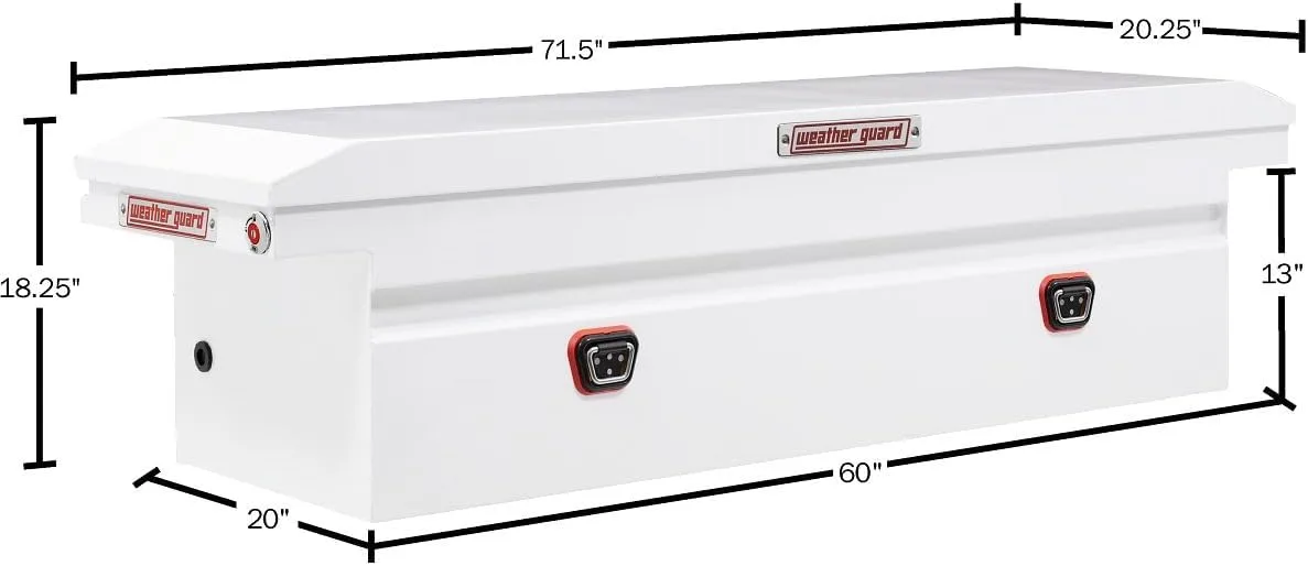 Weather Guard Model 120-3-04 Saddle Box, Steel, Full Low Profile, White, 11.0 cu ft