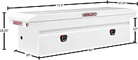Weather Guard Model 120-3-04 Saddle Box, Steel, Full Low Profile, White, 11.0 cu ft