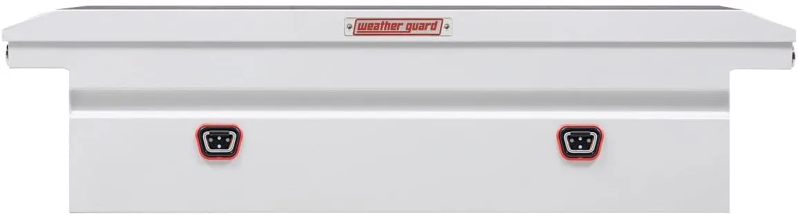 Weather Guard Model 120-3-04 Saddle Box, Steel, Full Low Profile, White, 11.0 cu ft