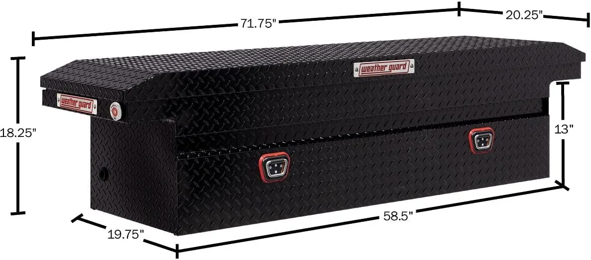 Weather Guard Model 121 Aluminum Saddle Truck Box, Low-Profile, 11.0 cu ft