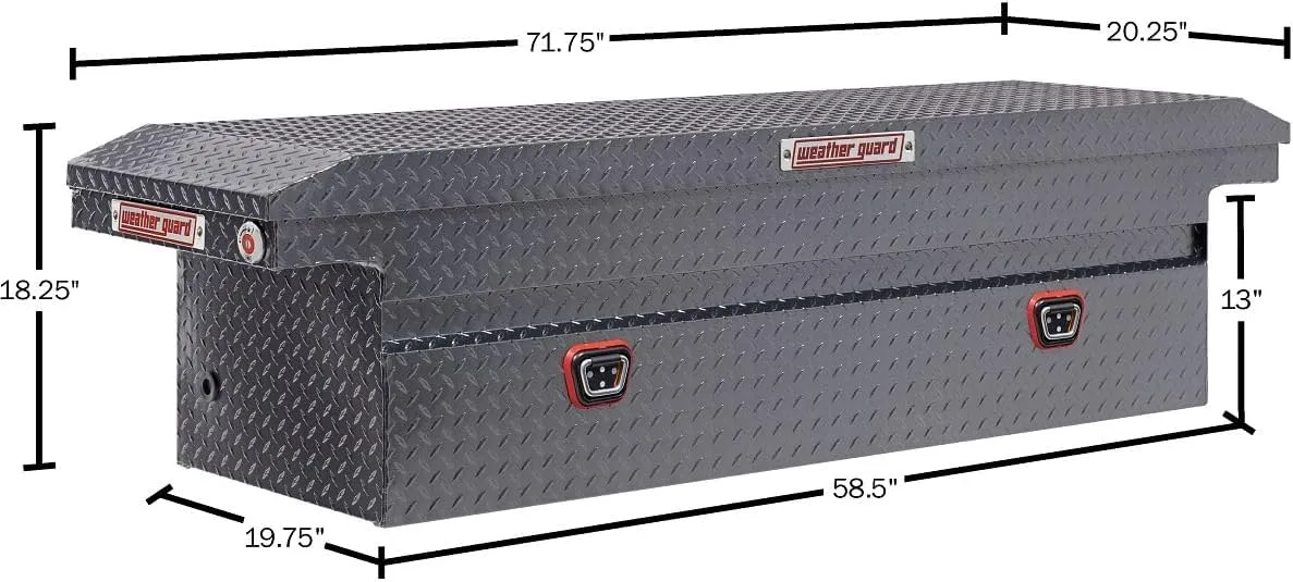 Weather Guard Model 121 Aluminum Saddle Truck Box, Low-Profile, 11.0 cu ft