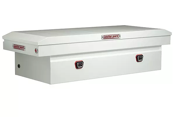 Weather Guard Model 126-3-04 Saddle Box, Steel, For Full Size Trucks, Standard Profile, White, 11.0 cu ft capacity
