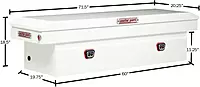 Weather Guard Model 126-3-04 Saddle Box, Steel, For Full Size Trucks, Standard Profile, White, 11.0 cu ft capacity