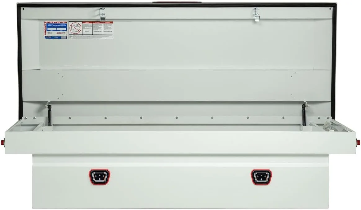 Weather Guard Model 126-3-04 Saddle Box, Steel, For Full Size Trucks, Standard Profile, White, 11.0 cu ft capacity