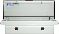 Weather Guard Model 126-3-04 Saddle Box, Steel, For Full Size Trucks, Standard Profile, White, 11.0 cu ft capacity