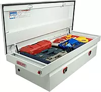 Weather Guard Model 126-3-04 Saddle Box, Steel, For Full Size Trucks, Standard Profile, White, 11.0 cu ft capacity