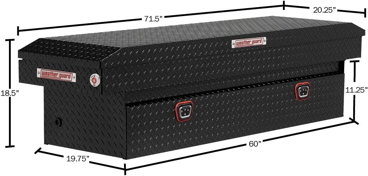 WEATHER GUARD Model 127 Saddle Box, Aluminum, Full Standard, 11.0 cu ft