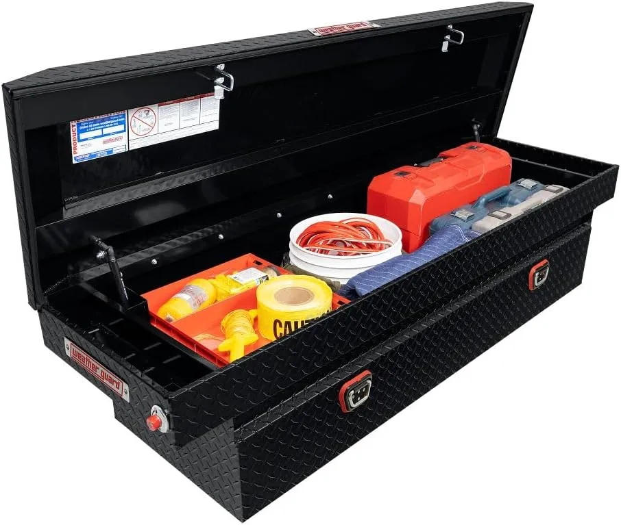 WEATHER GUARD Model 127 Saddle Box, Aluminum, Full Standard, 11.0 cu ft