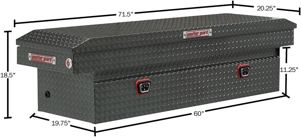 WEATHER GUARD Model 127 Saddle Box, Aluminum, Full Standard, 11.0 cu ft