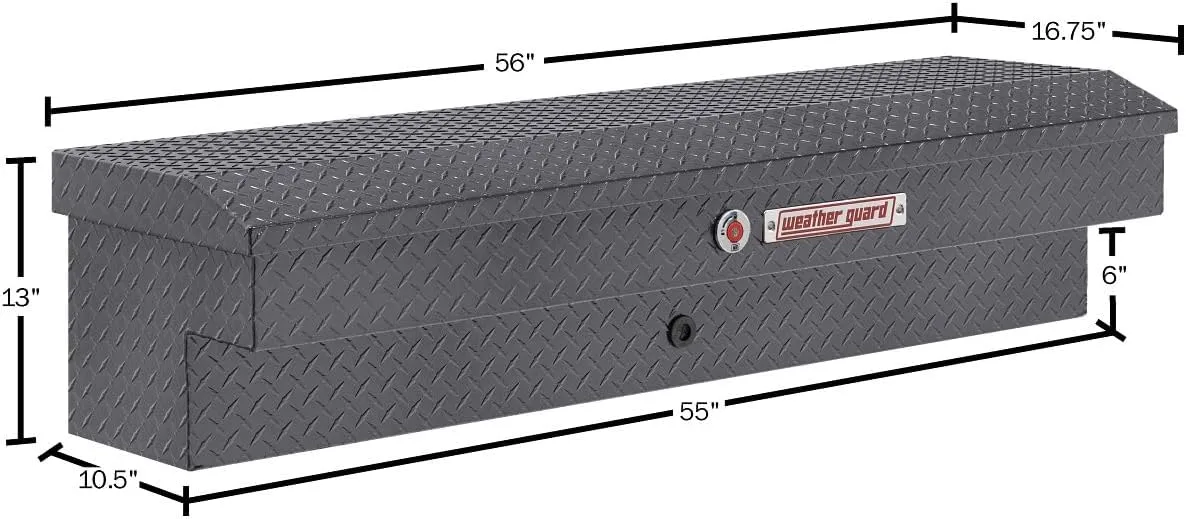 WEATHER GUARD 56in Lo-Side Aluminum Side-Mount Truck Tool Box, 4.0 cu ft