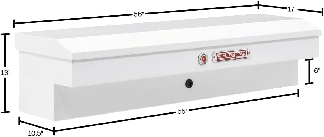 Model 175-3-04 56in Lo-Side Box, Steel, White, 4.0 cu ft