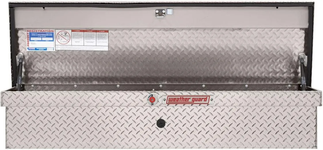 Weather Guard Model 178-0-04 56in Low Profile Lo-Side Box, Aluminum, Clear, 4.0 cu ft