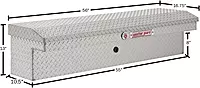 Weather Guard Model 178-0-04 56in Low Profile Lo-Side Box, Aluminum, Clear, 4.0 cu ft