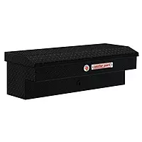 Weather Guard Model 184-5-04 41in Lo-Side Truck Box, Aluminum, Gloss Black, 3.0 cu ft capacity