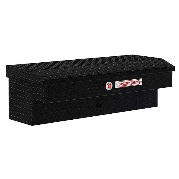 Weather Guard Model 184-5-04 41in Lo-Side Truck Box, Aluminum, Gloss Black, 3.0 cu ft capacity