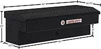Weather Guard Model 184-5-04 41in Lo-Side Truck Box, Aluminum, Gloss Black, 3.0 cu ft capacity
