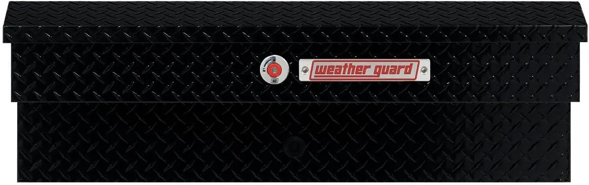 Weather Guard Model 184-5-04 41in Lo-Side Truck Box, Aluminum, Gloss Black, 3.0 cu ft capacity