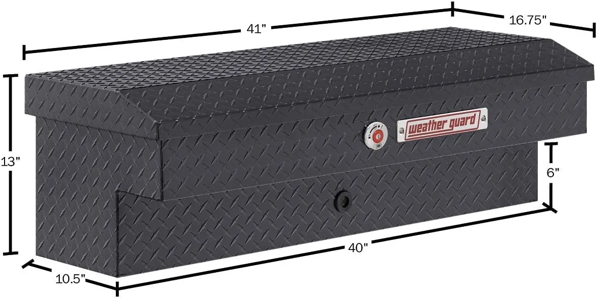 Weather Guard Model 184-6-04 41in Lo-Side Box, Aluminum, Gunmetal Gray, 3.0 cu ft