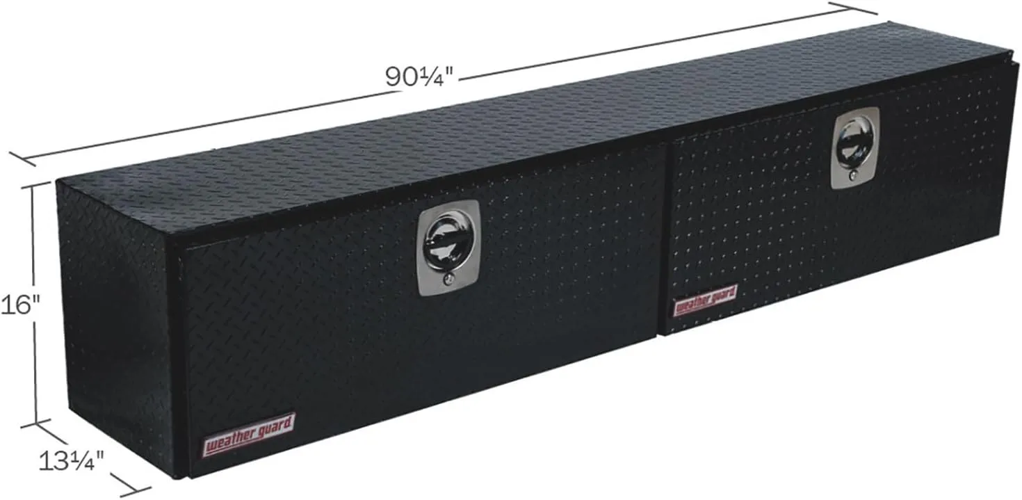 Weather Guard Model 390-5-02 Hi-Side Truck Box, Aluminum, Gloss Black, 11.1 cu ft capacity