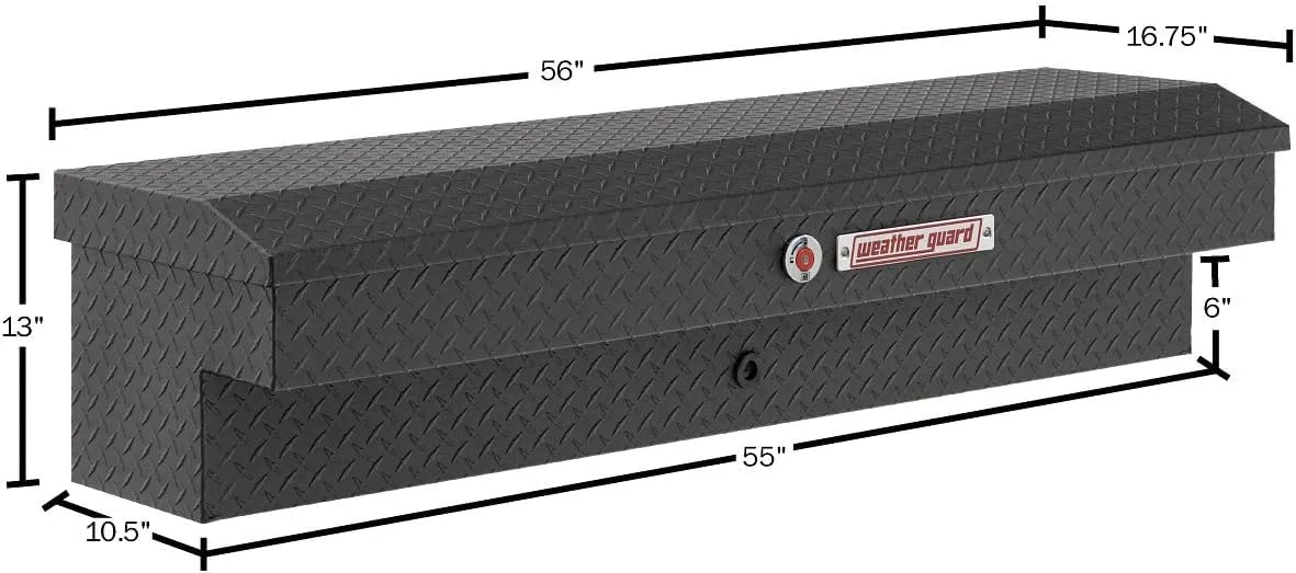 WEATHER GUARD 56in Lo-Side Aluminum Side-Mount Truck Tool Box, 4.0 cu ft