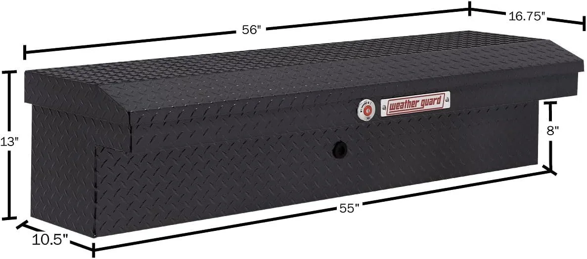 Weather Guard Model 178-6-04 56in Low Profile Lo-Side Box, Aluminum, Gunmetal Gray, 4.0 cu ft