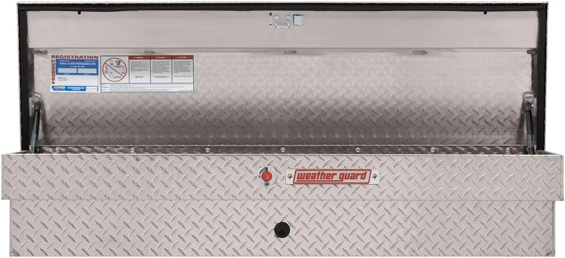 WEATHER GUARD 56in Lo-Side Aluminum Side-Mount Truck Tool Box, 4.0 cu ft