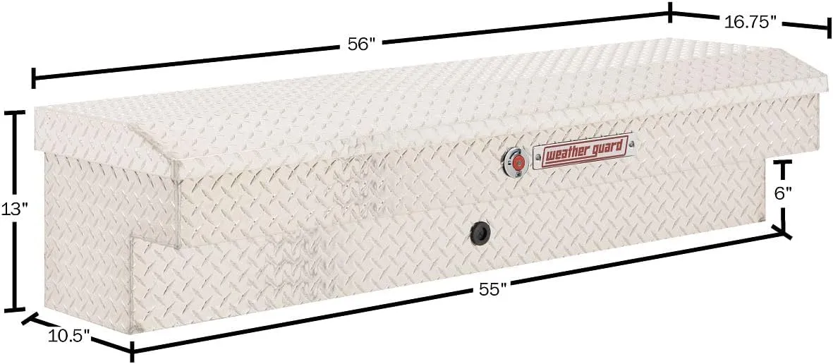 WEATHER GUARD 56in Lo-Side Aluminum Side-Mount Truck Tool Box, 4.0 cu ft
