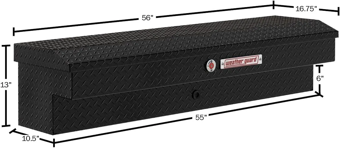 WEATHER GUARD 56in Lo-Side Aluminum Side-Mount Truck Tool Box, 4.0 cu ft