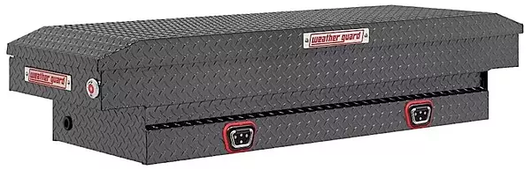Mid-Size Gunmetal Gray Aluminum Saddle Box, 7.0 cu ft by WEATHERGUARD