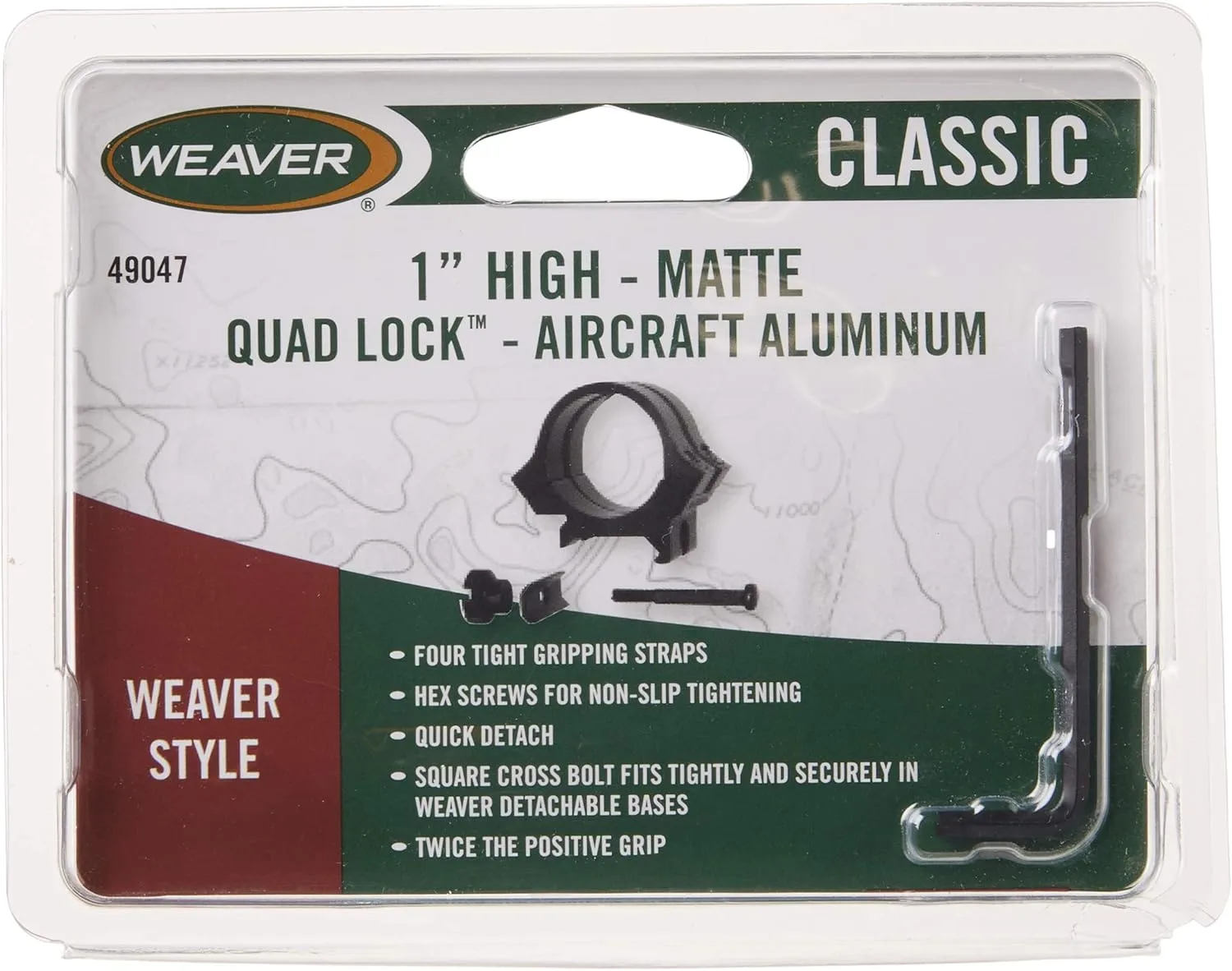WEAVER Quad Lock 1-Inch High Detachable Scope Rings